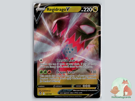 Regidrago V (135/195) - Silver Tempest Pokémon Card