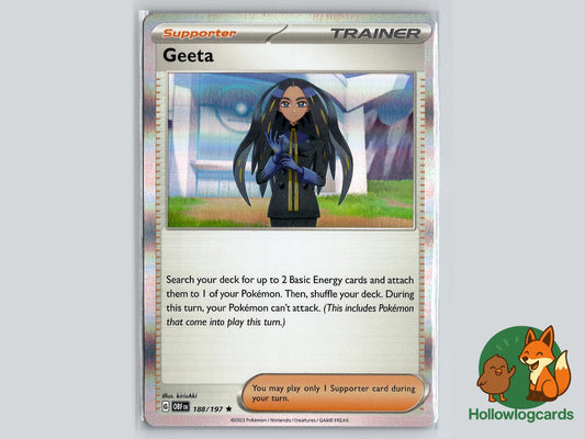 Geeta (188/197) - Obsidian Flames Pokémon Card