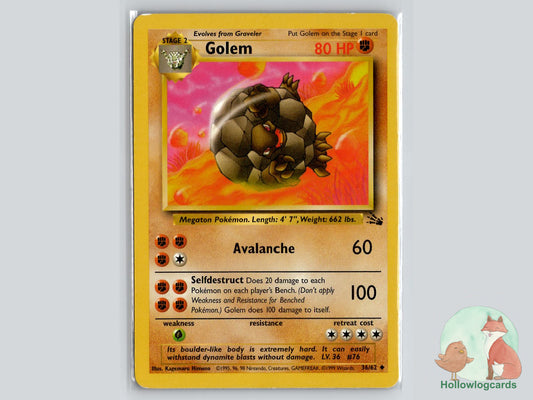 Golem (36/62) - Fossil Pokémon Card