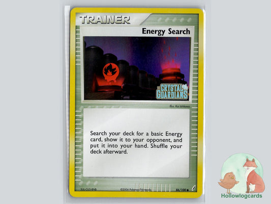 Energy Search (86/100) - Crystal Guardians Pokémon Card
