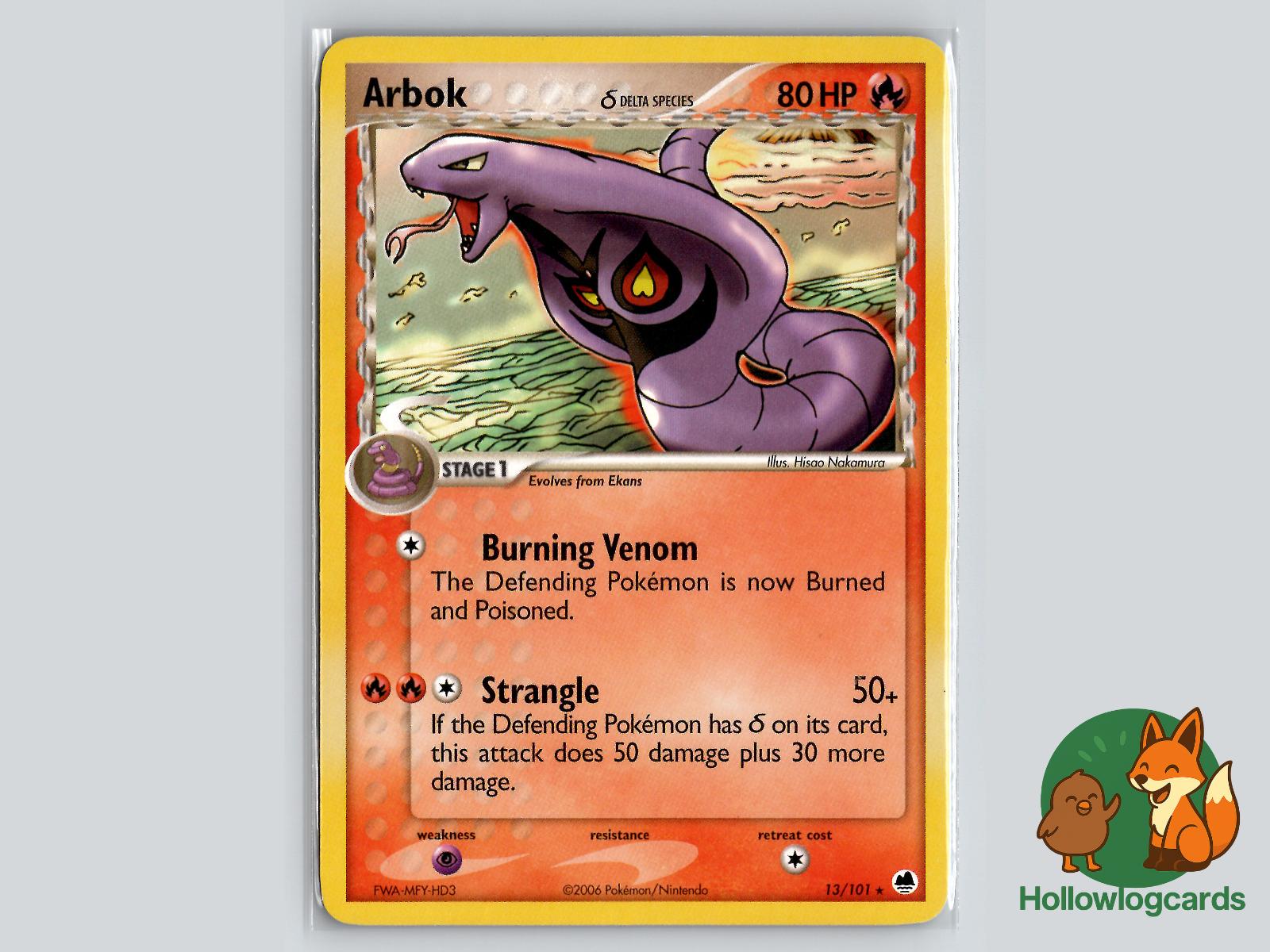 Arbok (13/101) - Dragon Frontiers Pokémon Card
