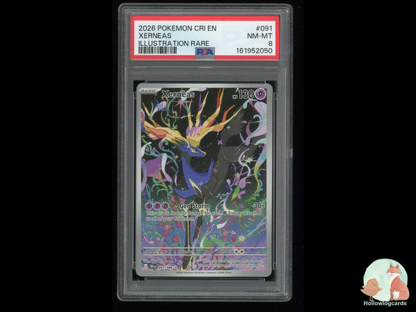 Graded Xerneas (091) Illustration Rare Cri En-Chaos Rising - PSA Nm-Mt 8