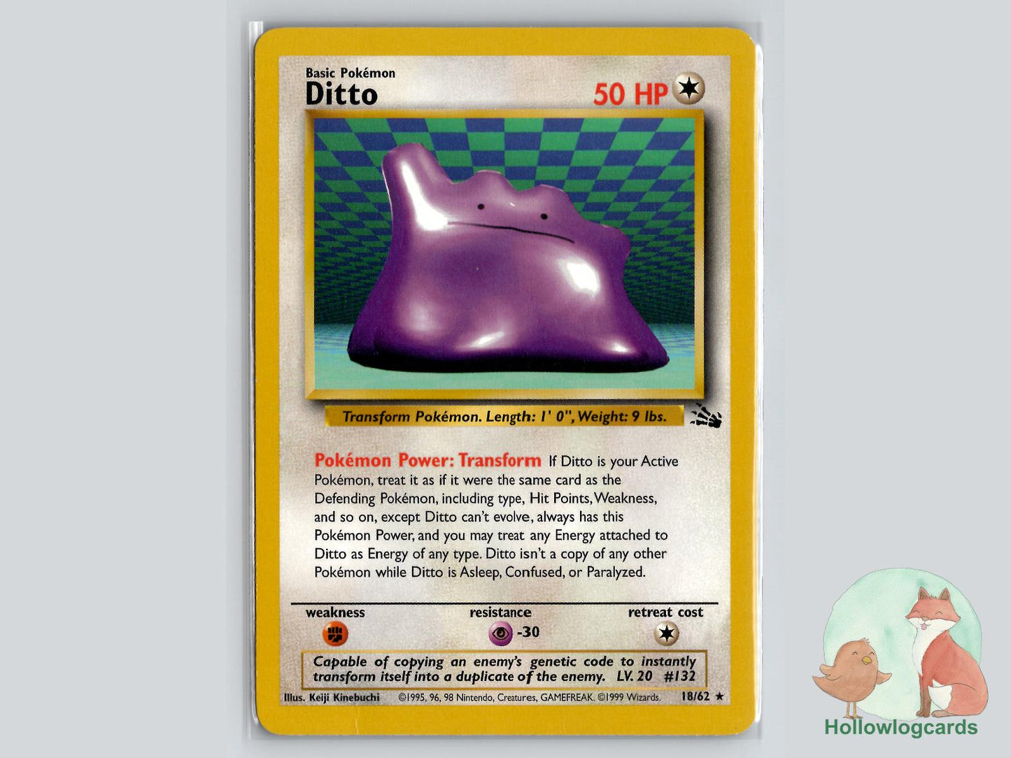Ditto (18/62) - Fossil Pokémon Card