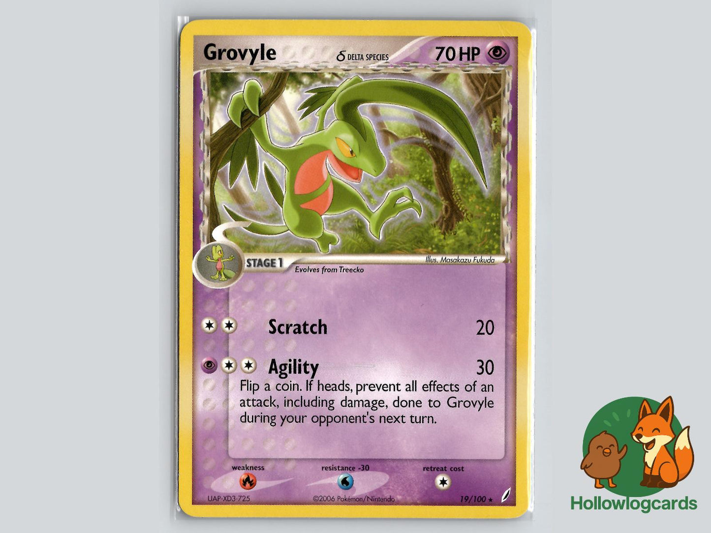 Grovyle (19/100) - Crystal Guardians Pokémon Card