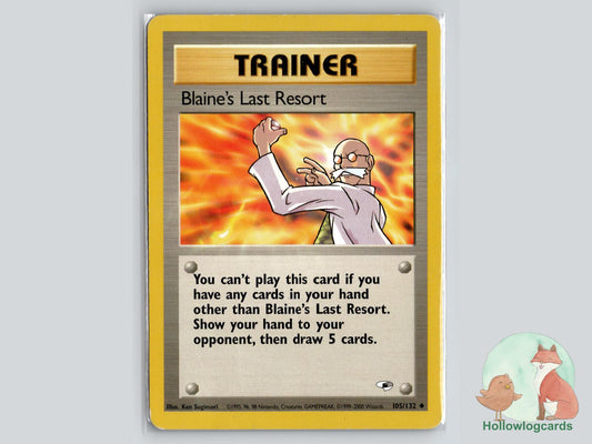 Blaine's Last Resort (105/132) - Gym Heroes Pokémon Card