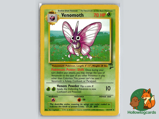 Venomoth (31/130) - Base Set 2 Pokémon Card