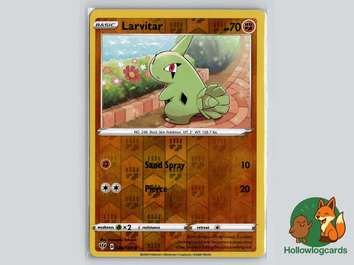 Larvitar (086/189) - Darkness Ablaze Pokémon Card