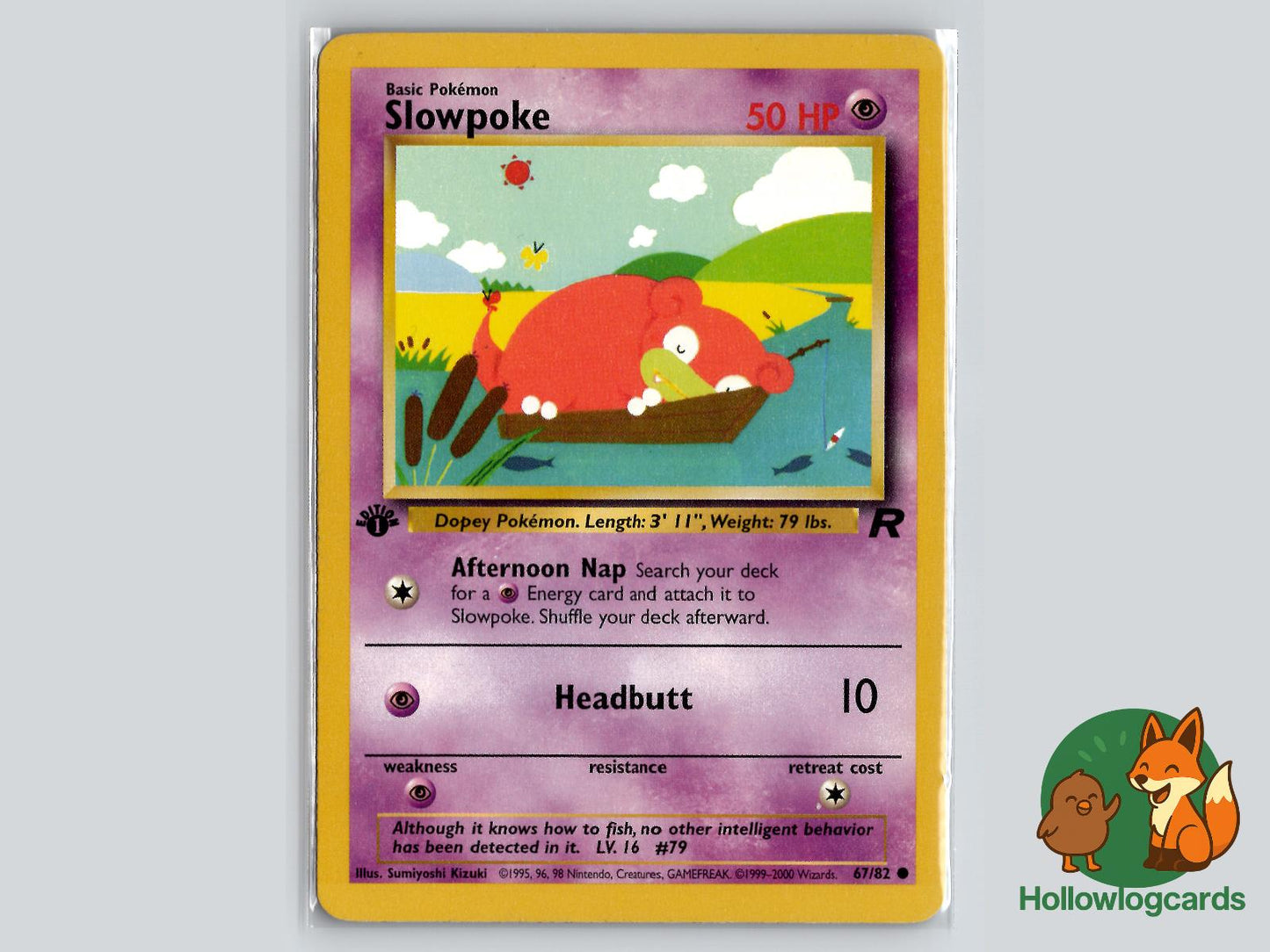 1st Edition Slowpoke (67/82) - Team Rocket Pokémon Card