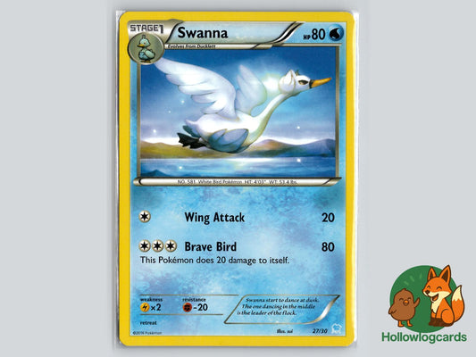 Swanna (27/30) - XY Pokémon Card