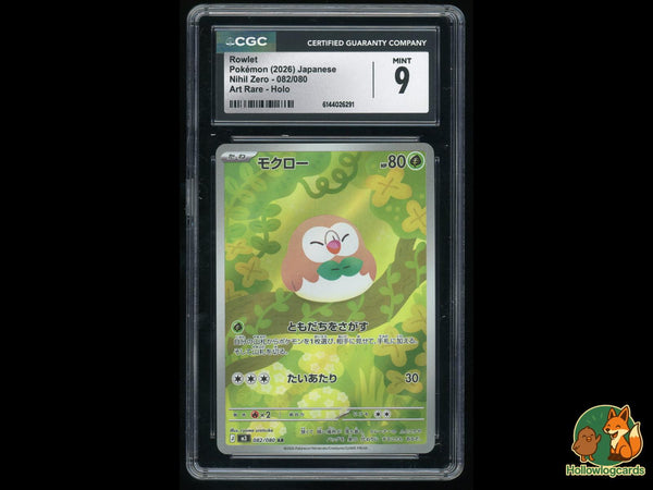 Graded Rowlet (082/080) Art Rare Holo Nihil Zero - CGC Mint 9 - Jap