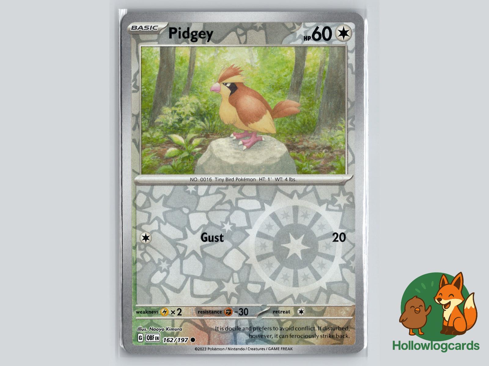 Pidgey (162/197) - Obsidian Flames Pokémon Card