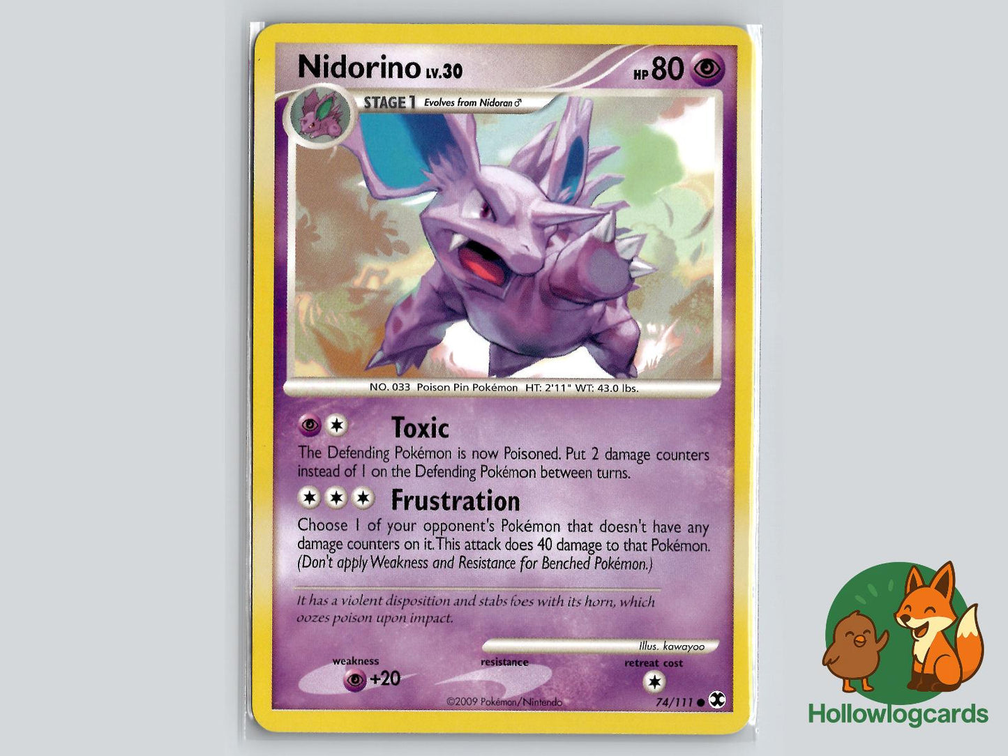Nidorino (74/111) - Rising Rivals Pokémon Card