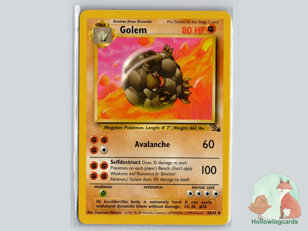 Golem (36/62) - Fossil Pokémon Card