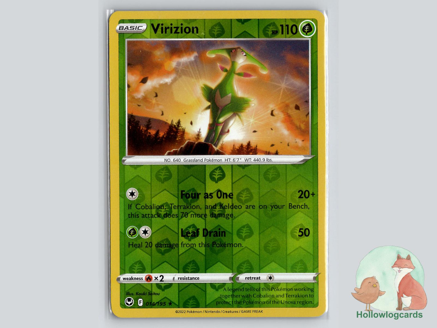 Virizion (014/195) - Silver Tempest Pokémon Card