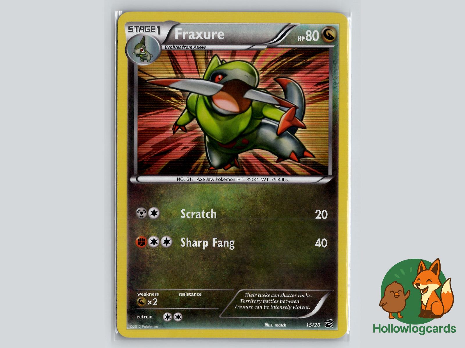 Fraxure (15/20) - Dragon Vault Pokémon Card