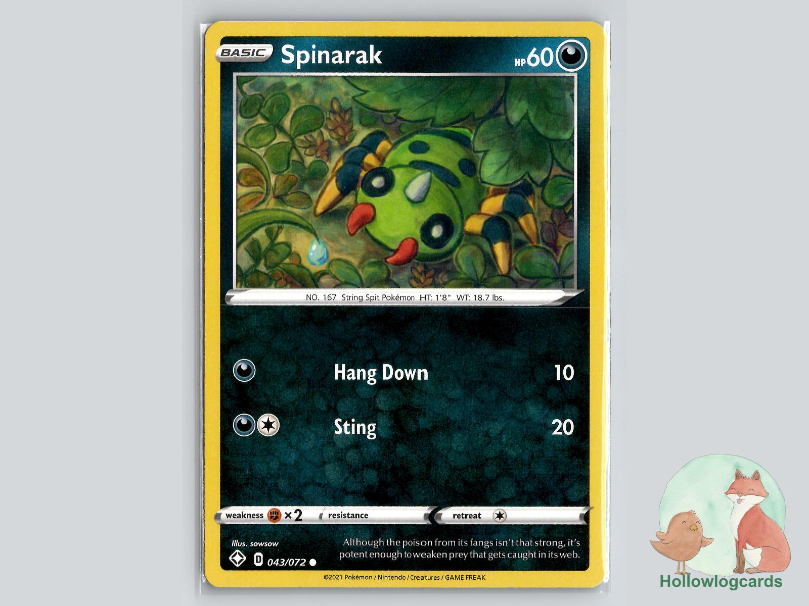 Spinarak (043/072) - Shining Fates Pokémon Card
