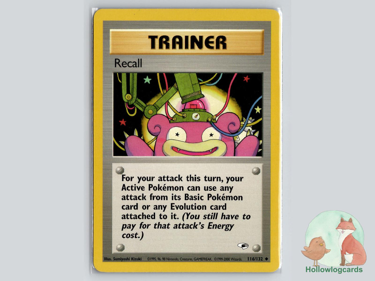 Recall (116/132) - Gym Heroes Pokémon Card