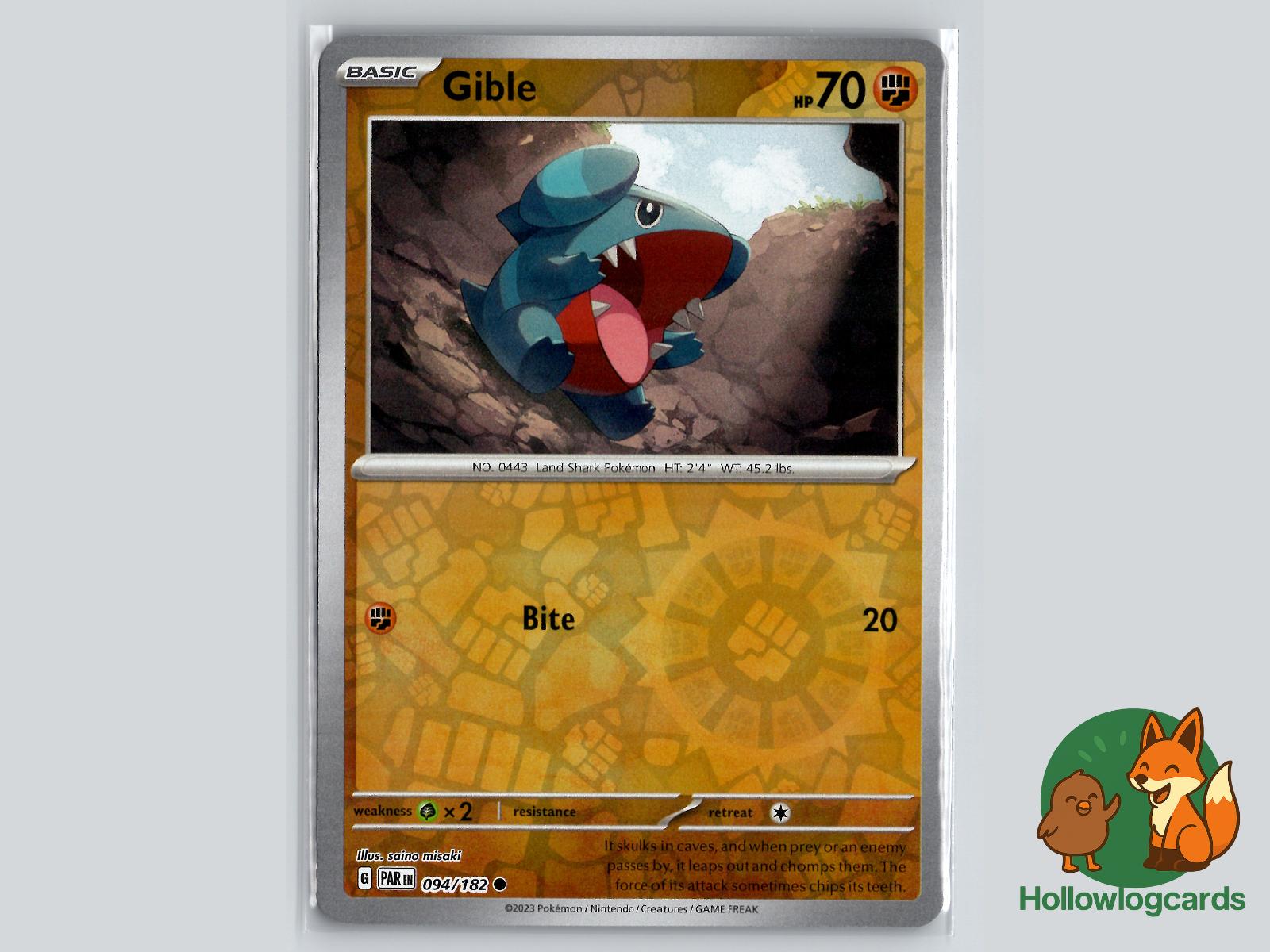 Gible (094/182) - Paradox Rift Pokémon Card