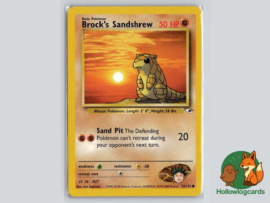 Brock's Sandshrew (72/132) - Gym Heroes Pokémon Card