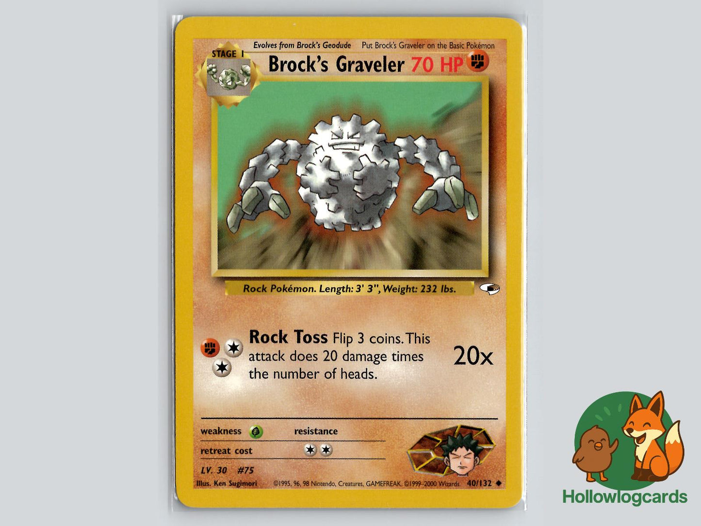 Brock's Graveler (40/132) - Gym Heroes Pokémon Card