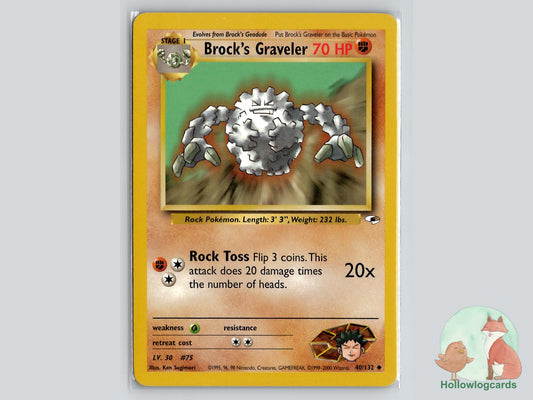Brock's Graveler (40/132) - Gym Heroes Pokémon Card