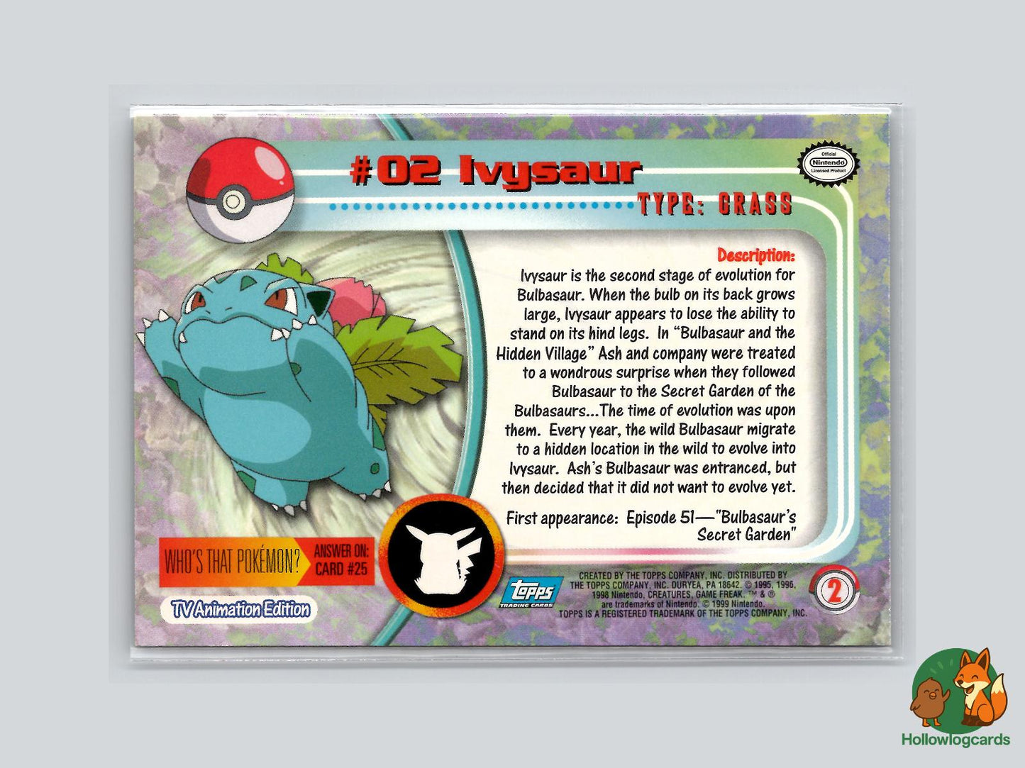 Ivysaur (#2) - Topps Trading Cards Series 1