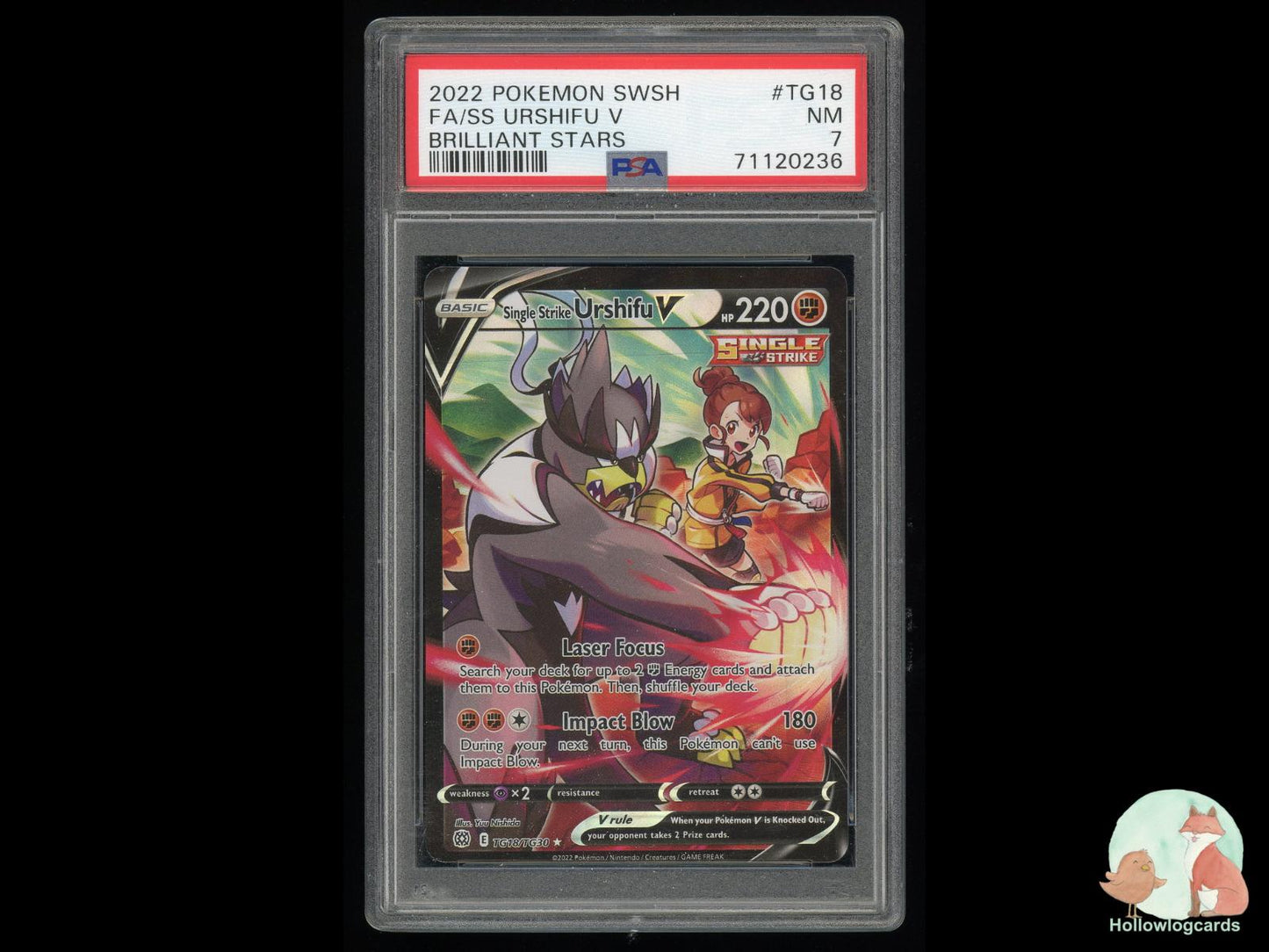 Graded Single Strike Urshifu V (TG18) Pokémon Card