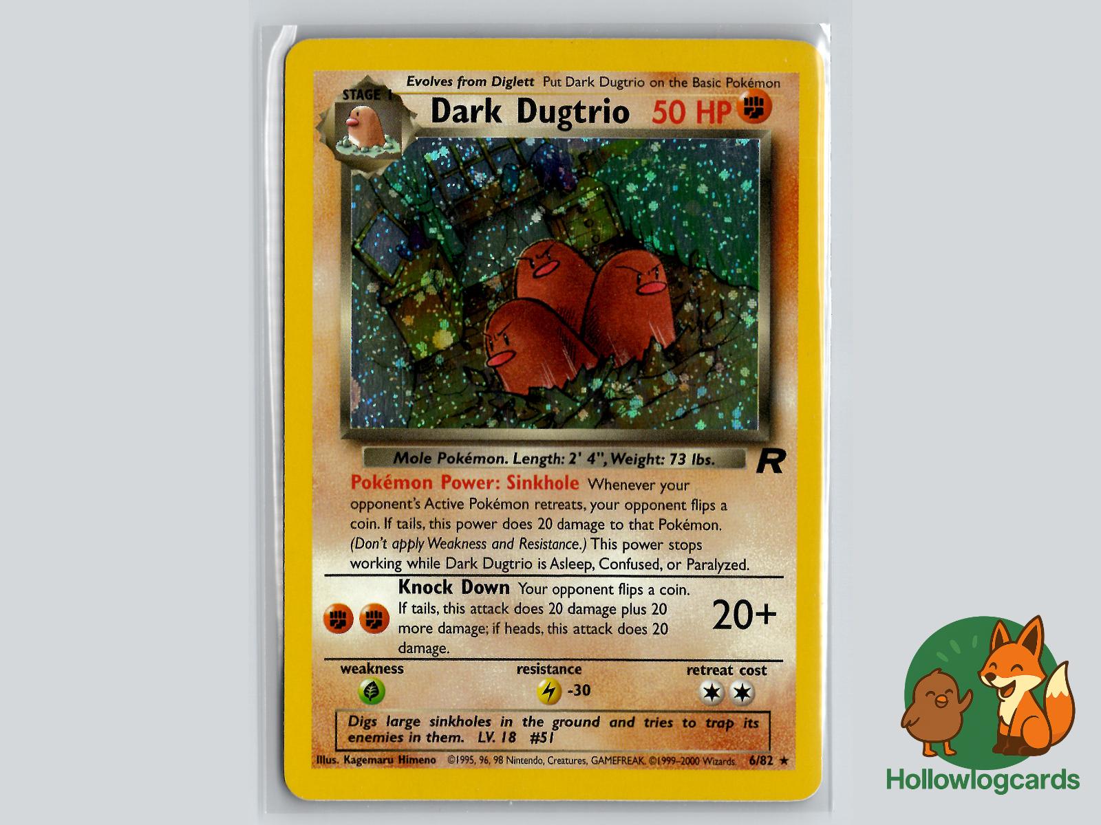 Dark Dugtrio (6/82) - Team Rocket Pokémon Card