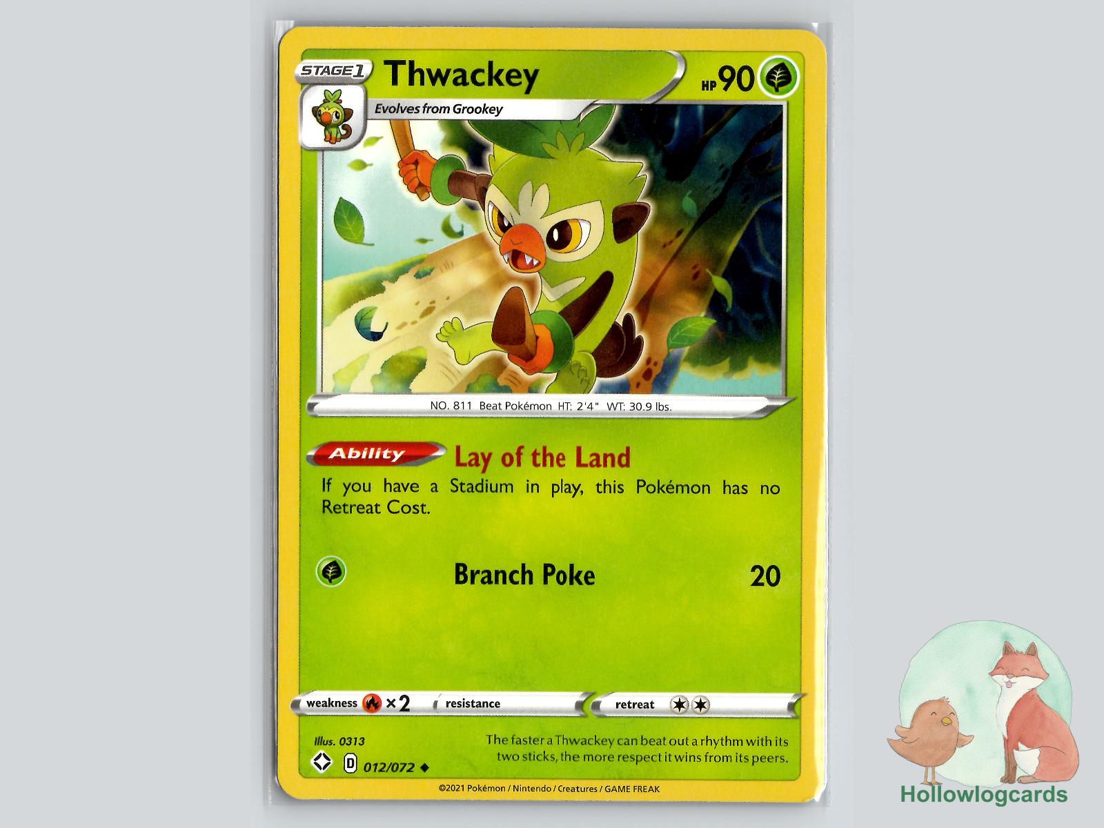 Thwackey (012/072) - Shining Fates Pokémon Card
