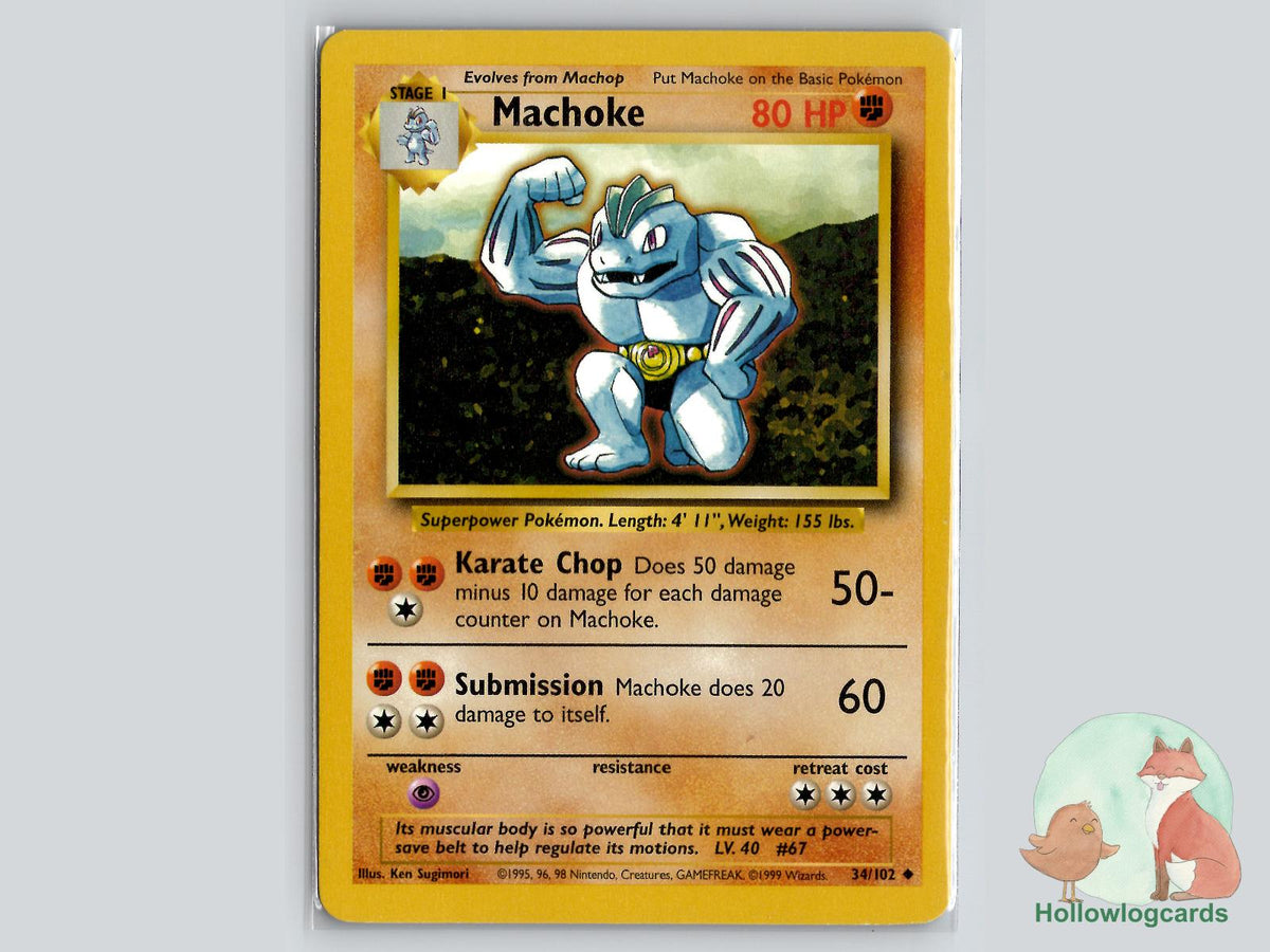 Machoke (34/102) - Base Pokémon Card