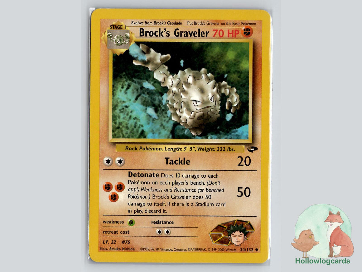 Brock's Graveler (34/132) - Gym Challenge Pokémon Card