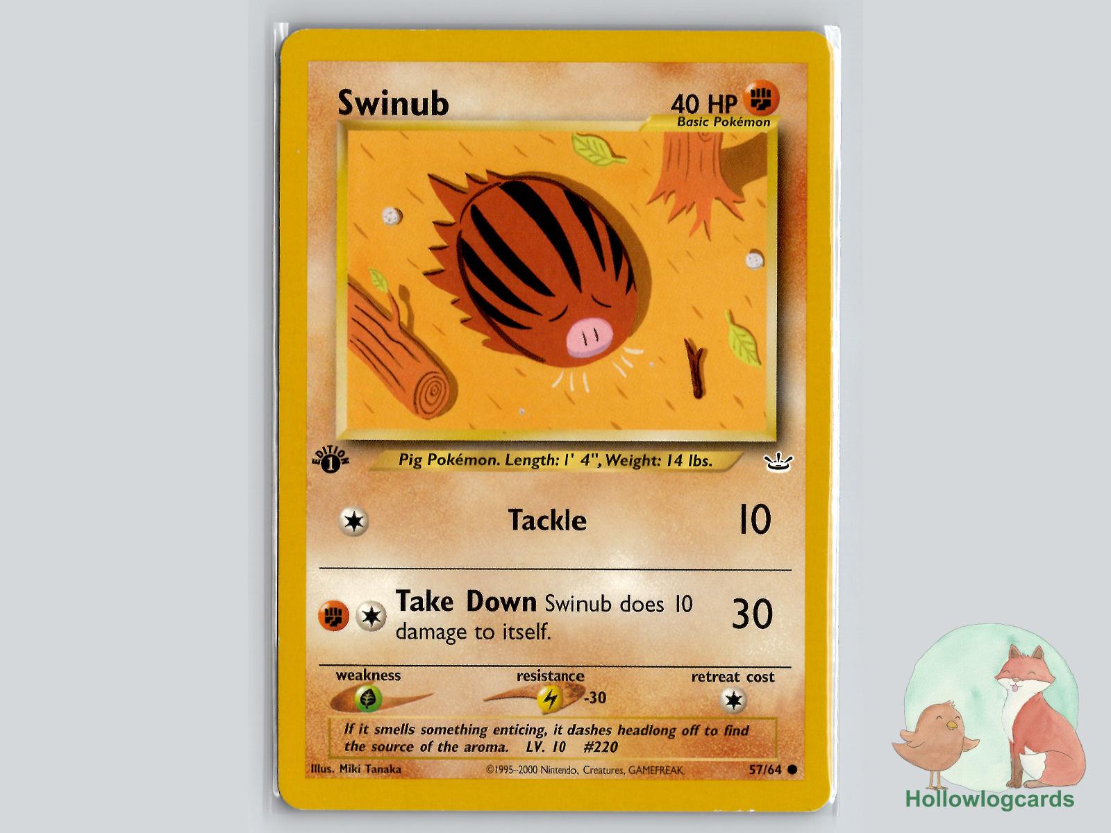 1st Edition Swinub (57/64) - Neo Revelation Pokémon Card