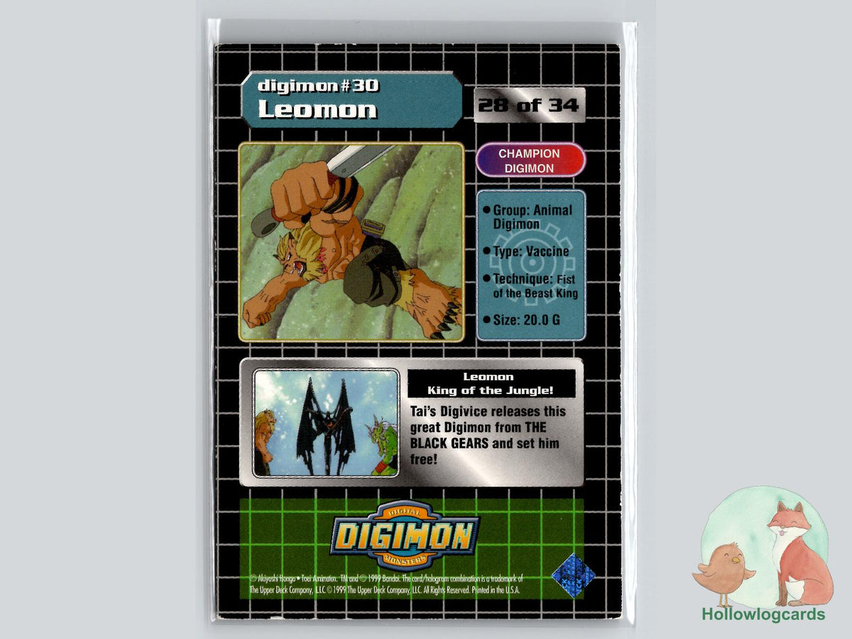 Leomon #30 (28/34) Exclusive Preview Stamped - 1999 Upper Deck Digimon