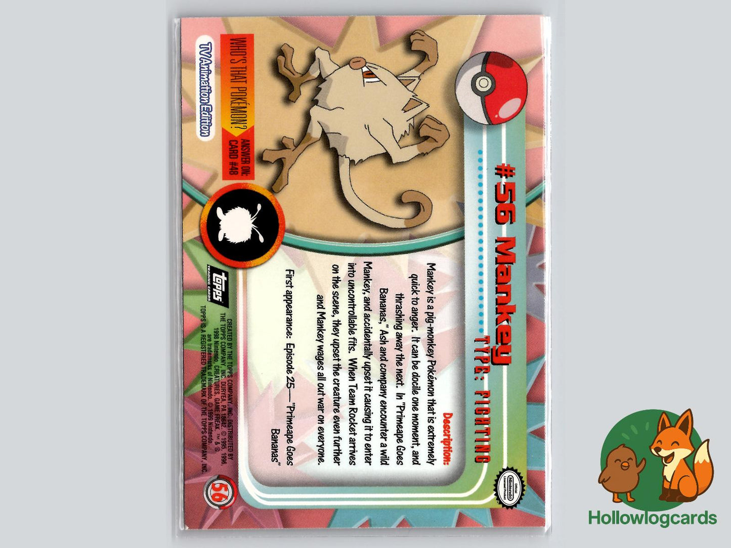 Mankey (#56) - Topps Trading Cards Series 1