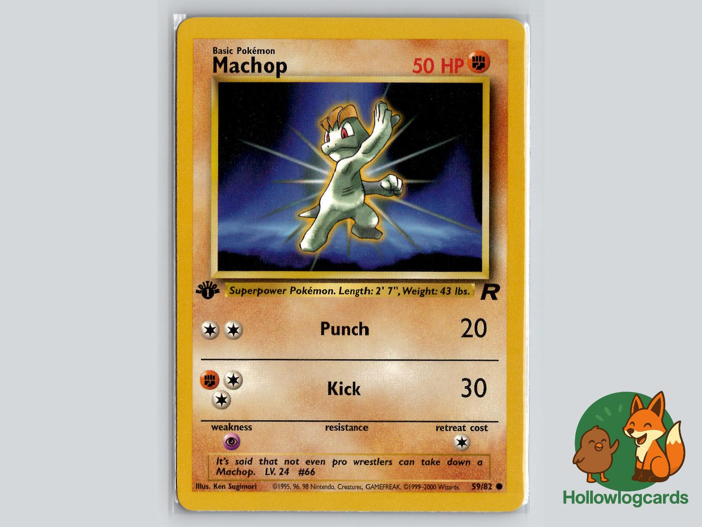 1st Edition Machop (59/82) - Team Rocket Pokémon Card