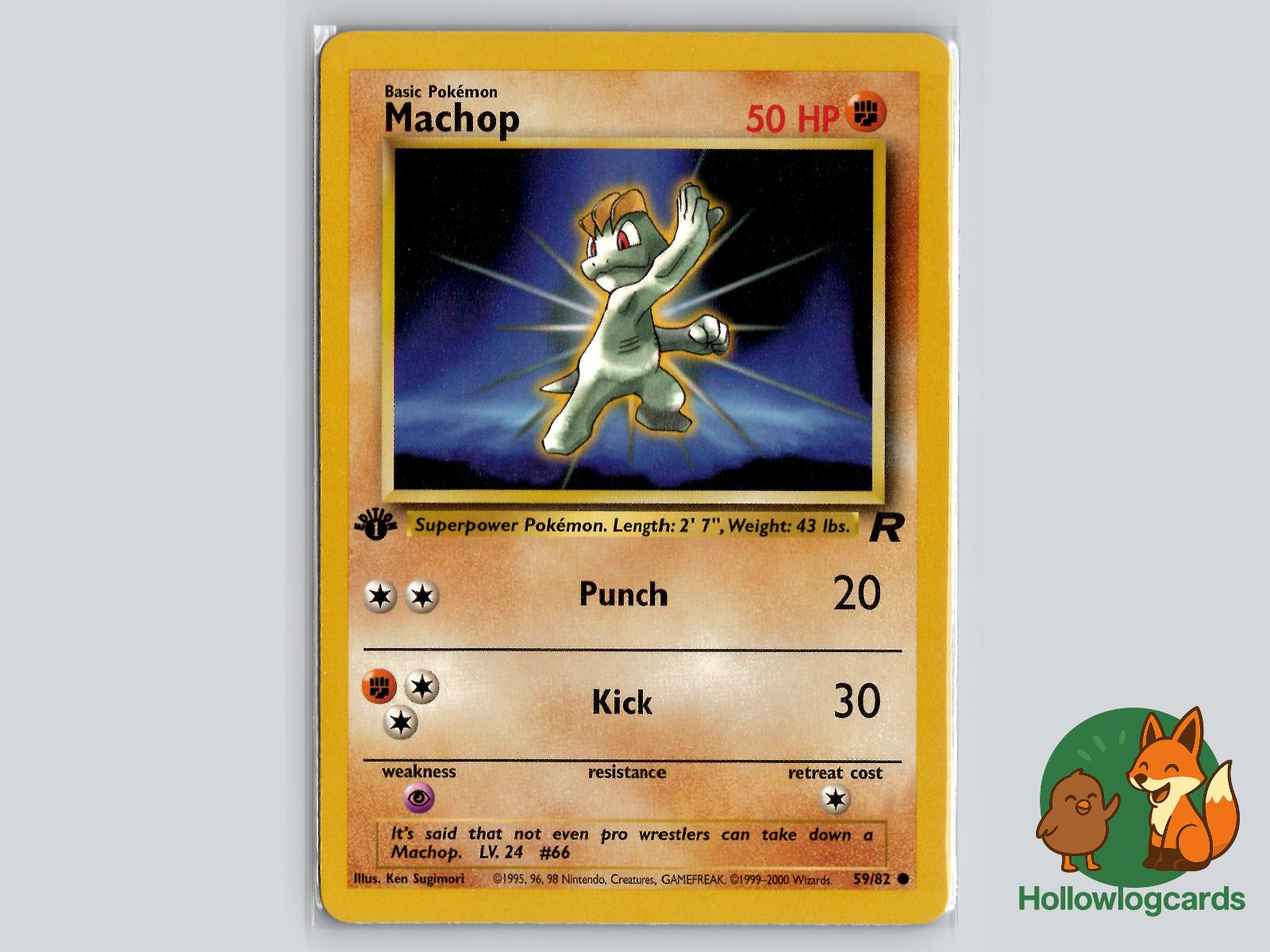 1st Edition Machop (59/82) - Team Rocket Pokémon Card