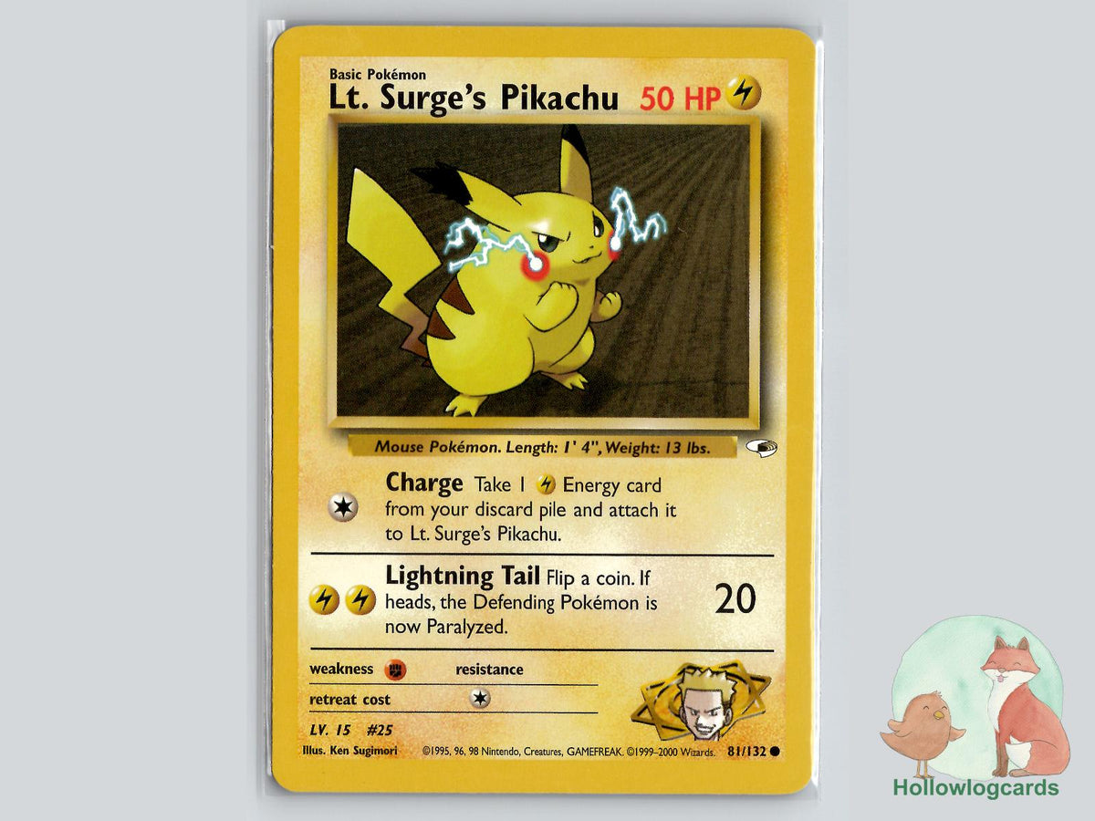 Lt. Surge's Pikachu (81/132) - Gym Heroes Pokémon Card