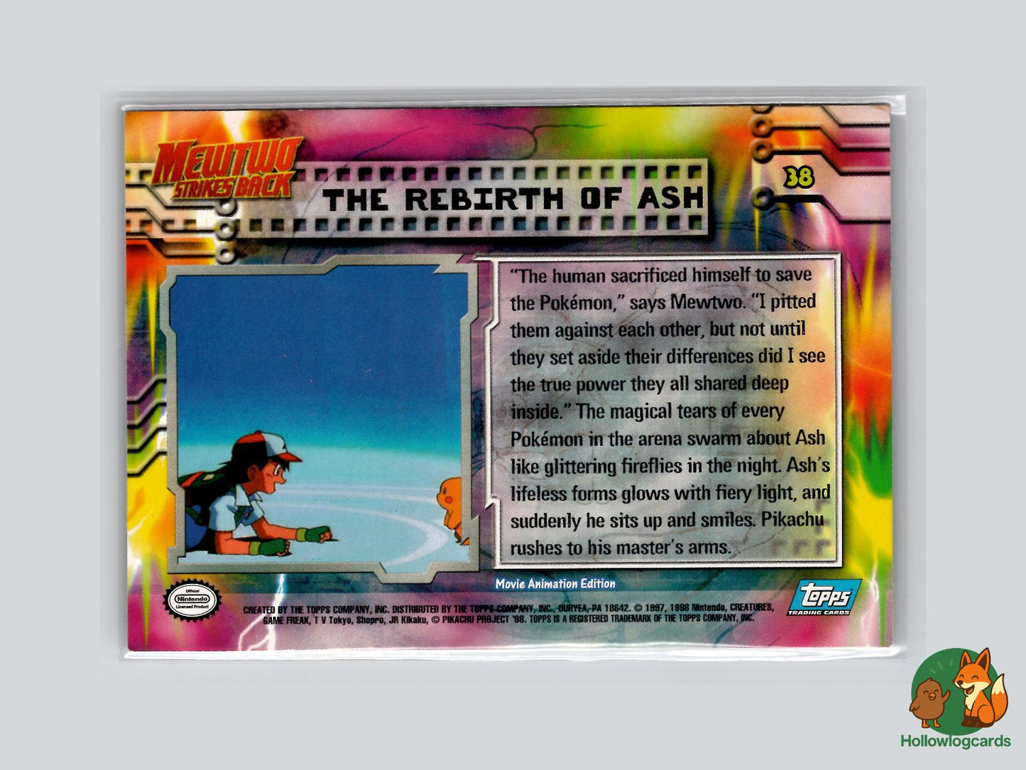 The Rebirth Of Ash [Pikachu] (#38) - Topps Mewtwo Strikes Back