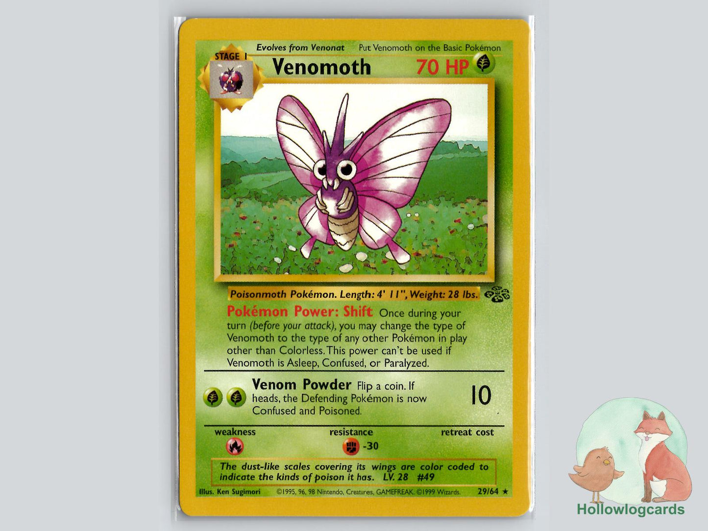 Venomoth (29/64) - Jungle Pokémon Card