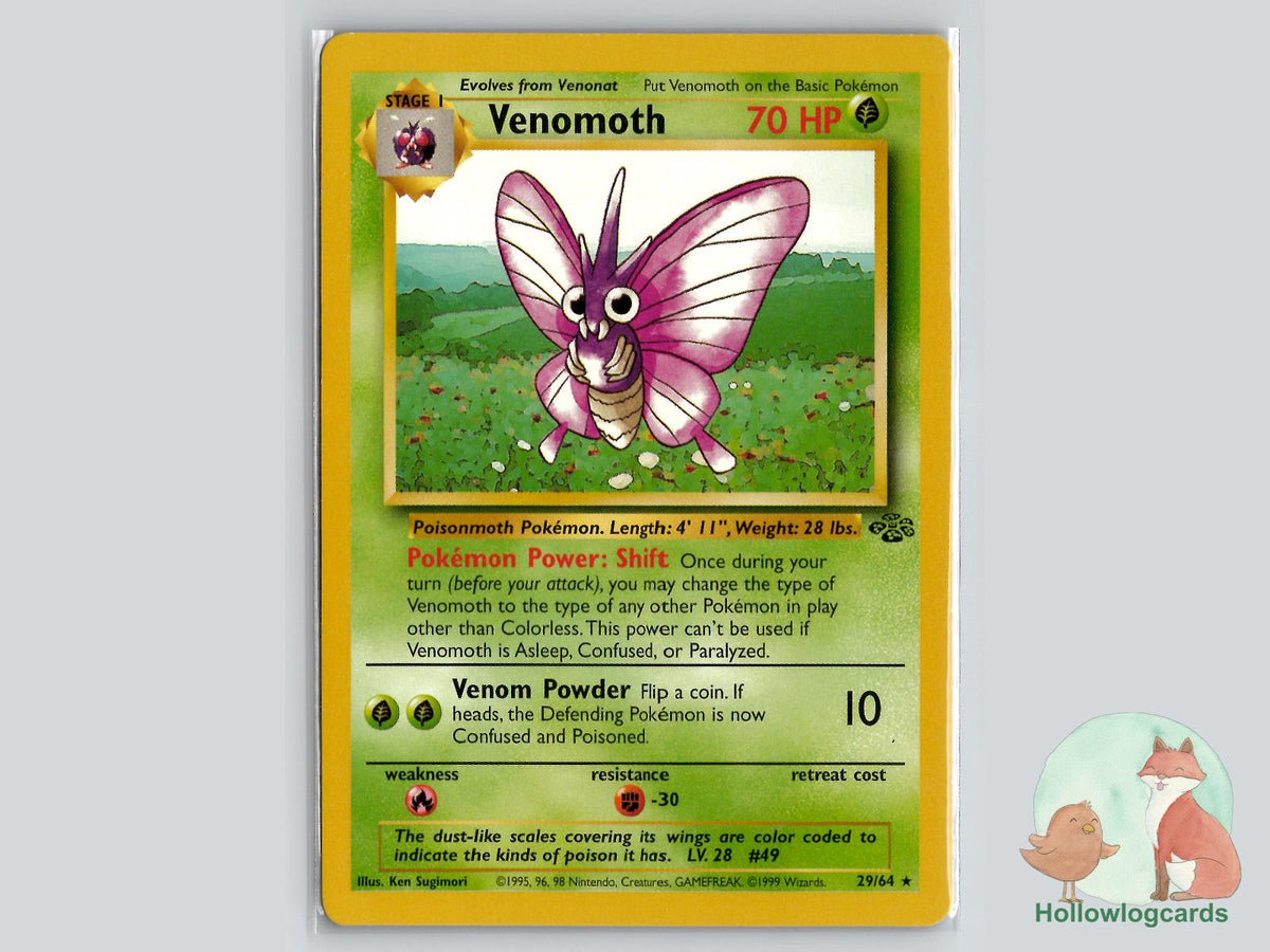 Venomoth (29/64) - Jungle Pokémon Card