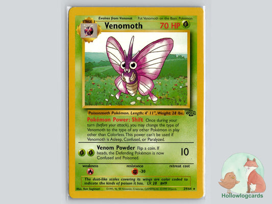 Venomoth (29/64) - Jungle Pokémon Card