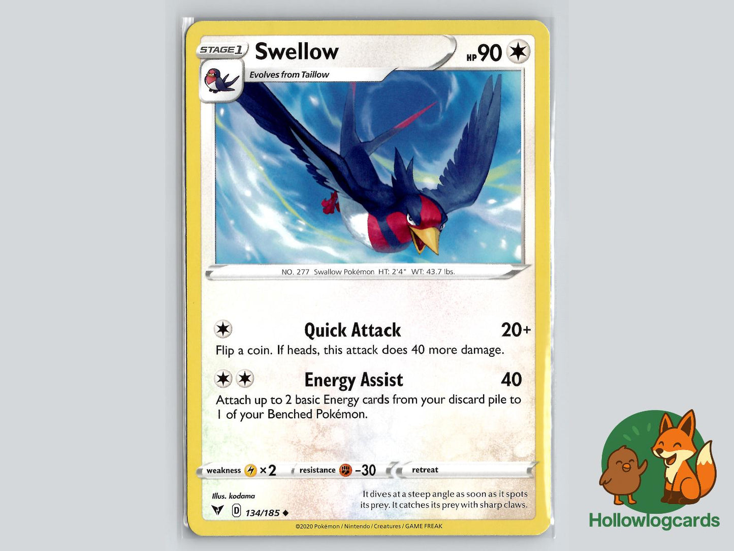 Swellow (134/185) - Vivid Voltage Pokémon Card