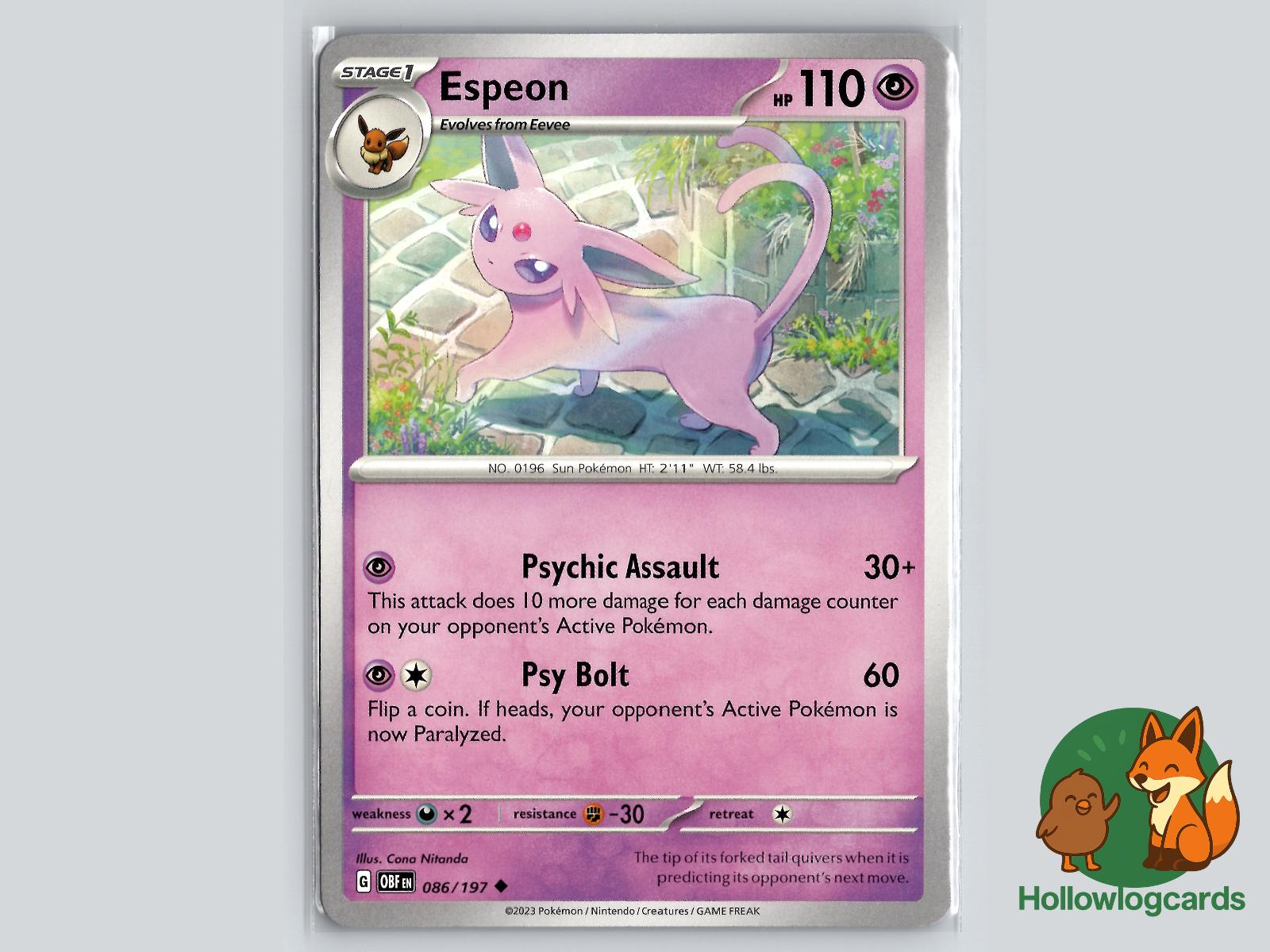 Espeon (086/197) - Obsidian Flames Pokémon Card