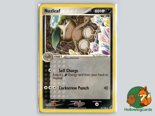Nuzleaf (39/100) - Crystal Guardians Pokémon Card