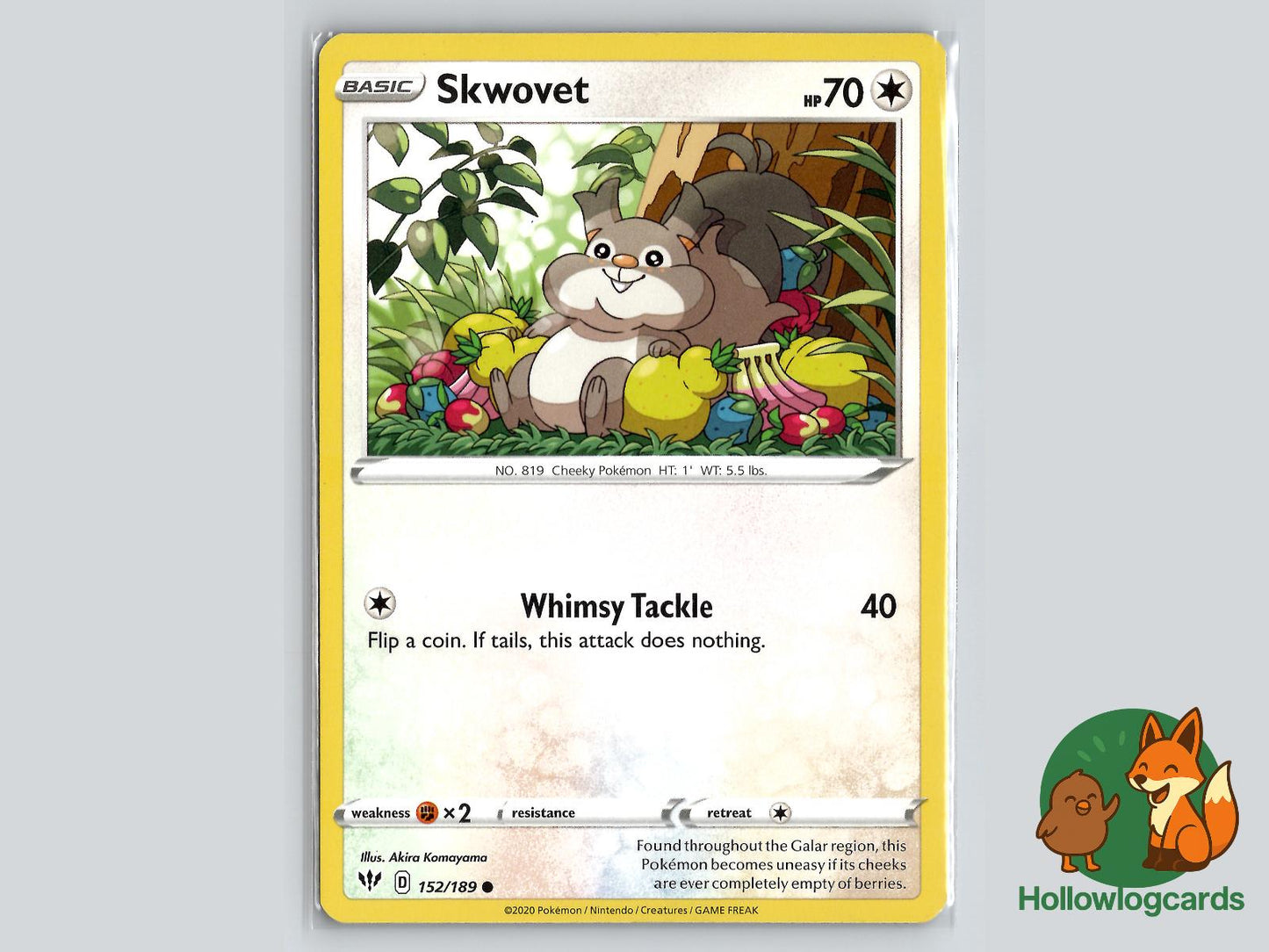 Skwovet (152/189) - Darkness Ablaze Pokémon Card