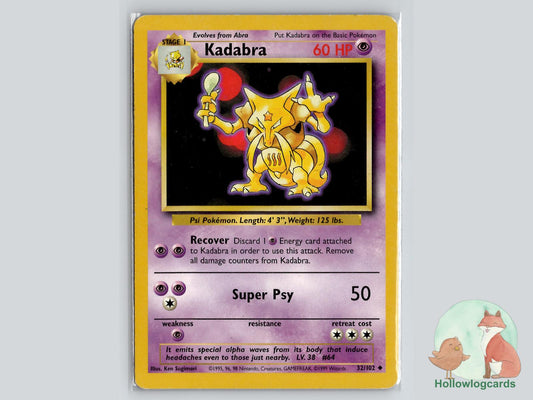 Kadabra (32/102) - Base Pokémon Card