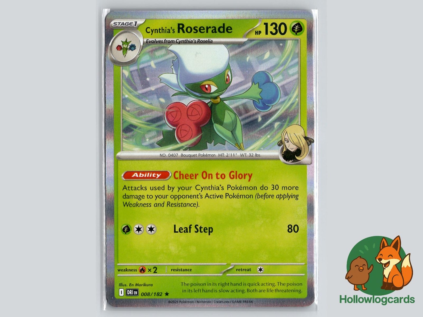 Cynthia's Roserade (008/182) - Destined Rivals Pokémon Card
