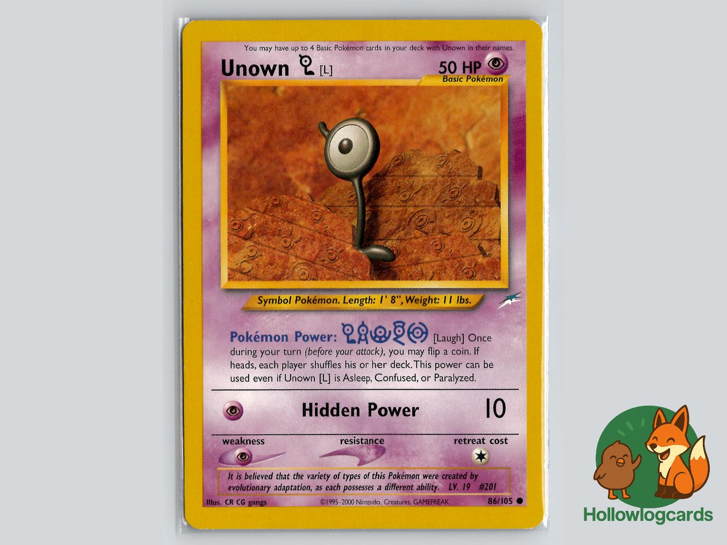 Unown [L] (86/105) - Neo Destiny Pokémon Card