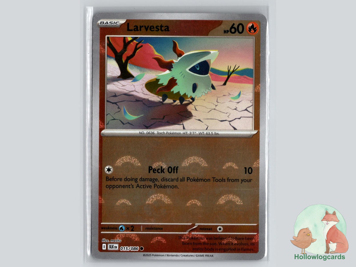 Larvesta (015/086) - Black Bolt Pokémon Card