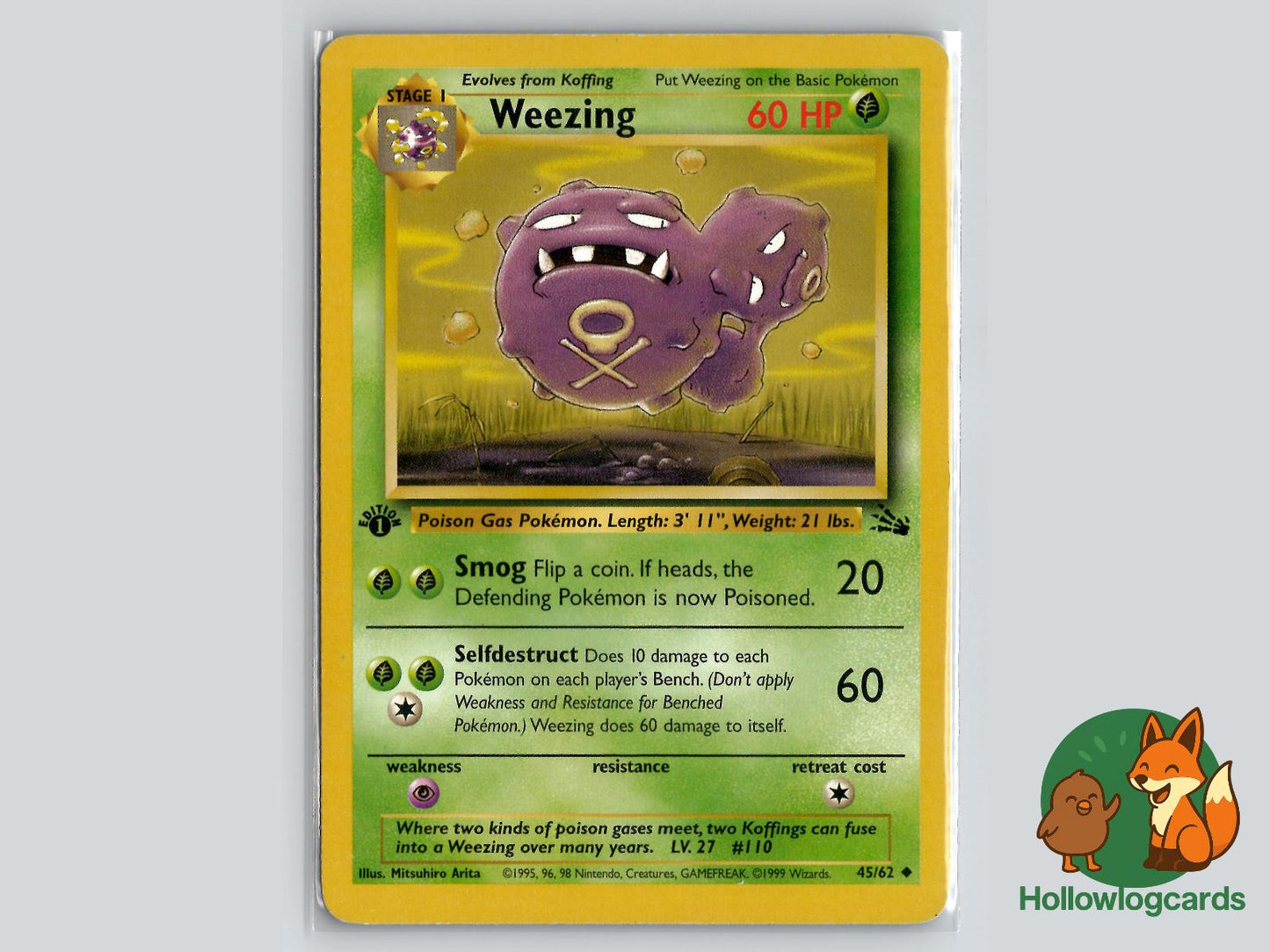 Weezing (45/62) - Fossil Pokémon Card